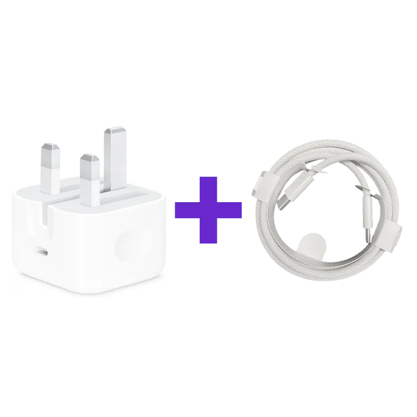 20W USB-C Power Adapter Kit   USB C to C Cable 1M White