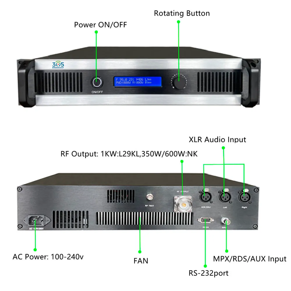 305 Broadcast TX LIGHT SERIES - 500W TRANSMITTER