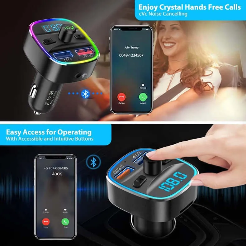 Car Bluetooth Receiver FM Transmitter BT 5.0