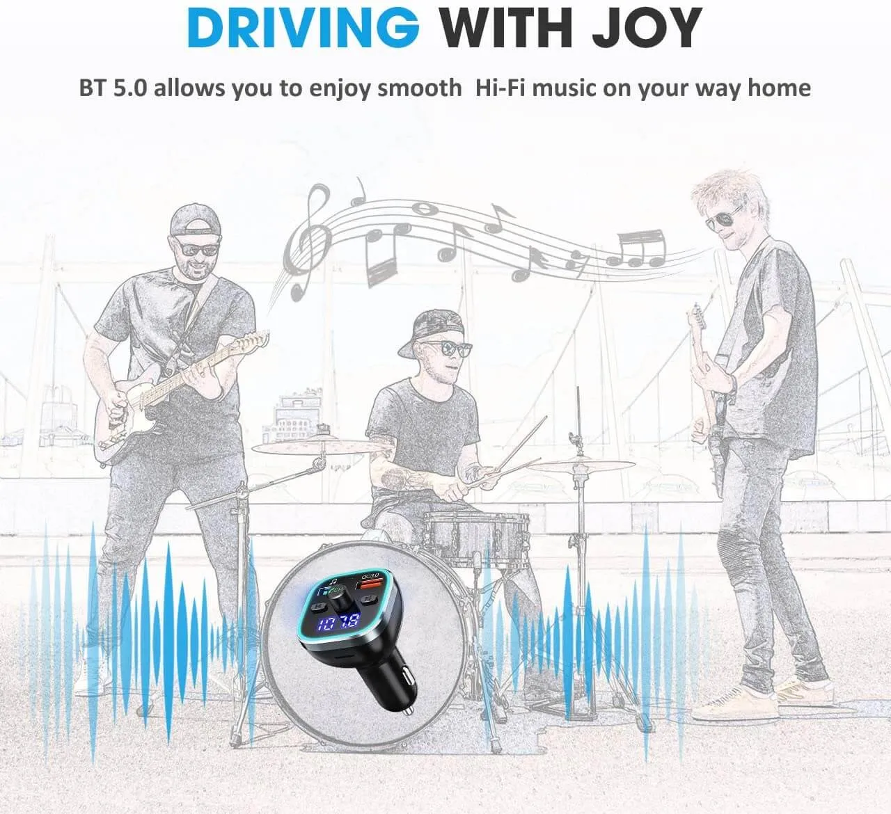 Car Bluetooth Receiver FM Transmitter BT 5.0