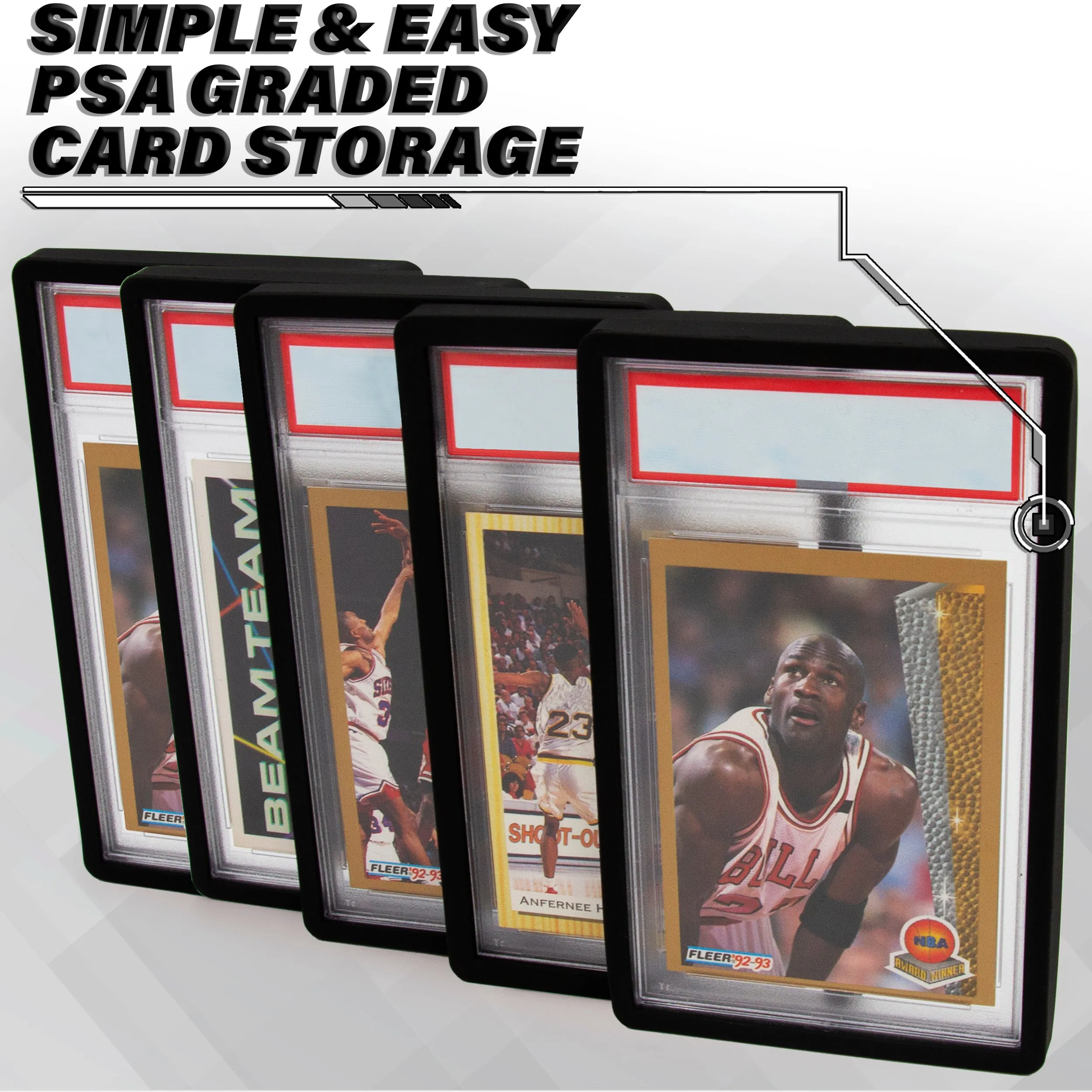 CASEMATIX 20 Pack Graded Card Bumper Guards Compatible with Standard PSA Slab Case, Includes 20 TPU Graded Card Storage Display Sleeve Protectors