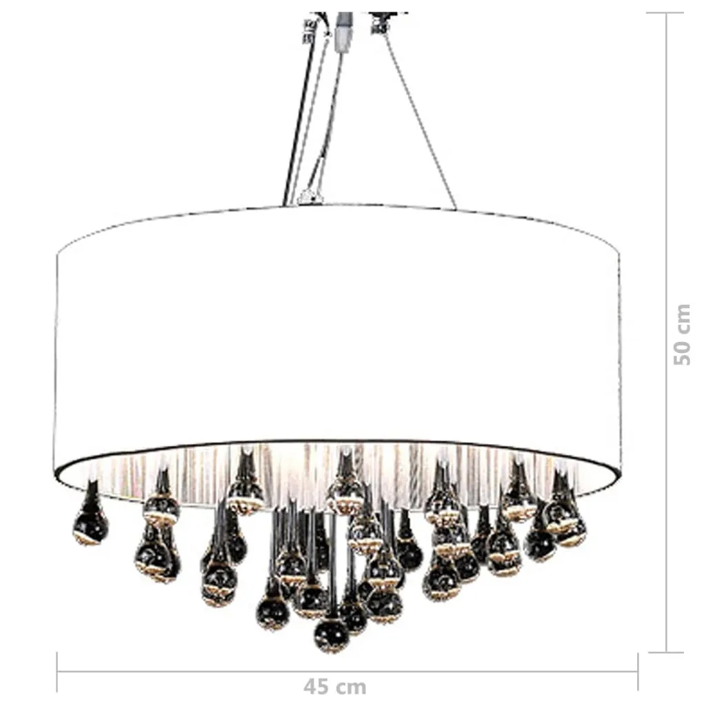 Chandelier with 85 Crystals White