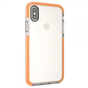 Clear & Orange TPU Case for iPhone X: Slim Transparent Shockproof Drop Resistant (Clear/Orange)