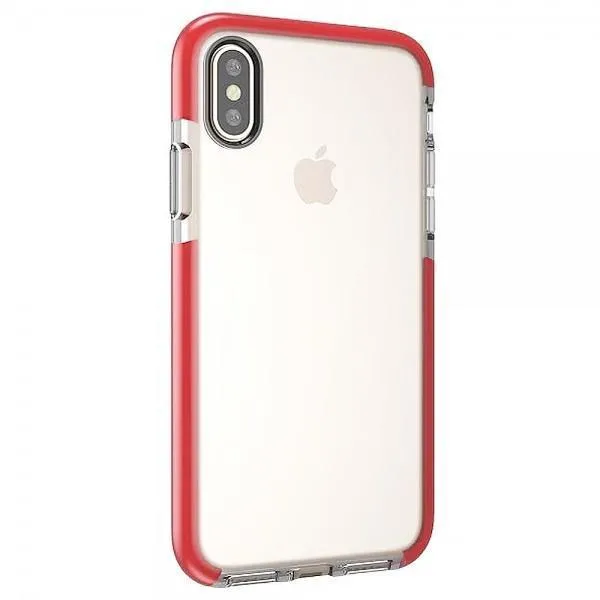 Clear & Orange TPU Case for iPhone X: Slim Transparent Shockproof Drop Resistant (Clear/Orange)