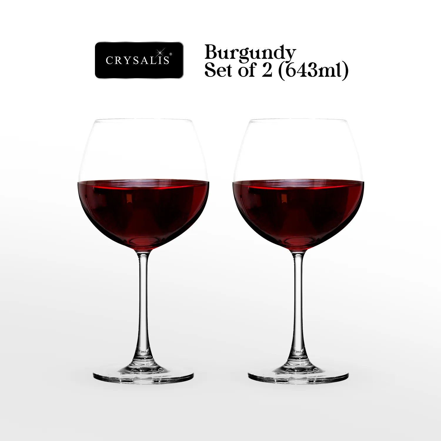 CRYSALIS Premium Burgundy Glass [Set of 2]