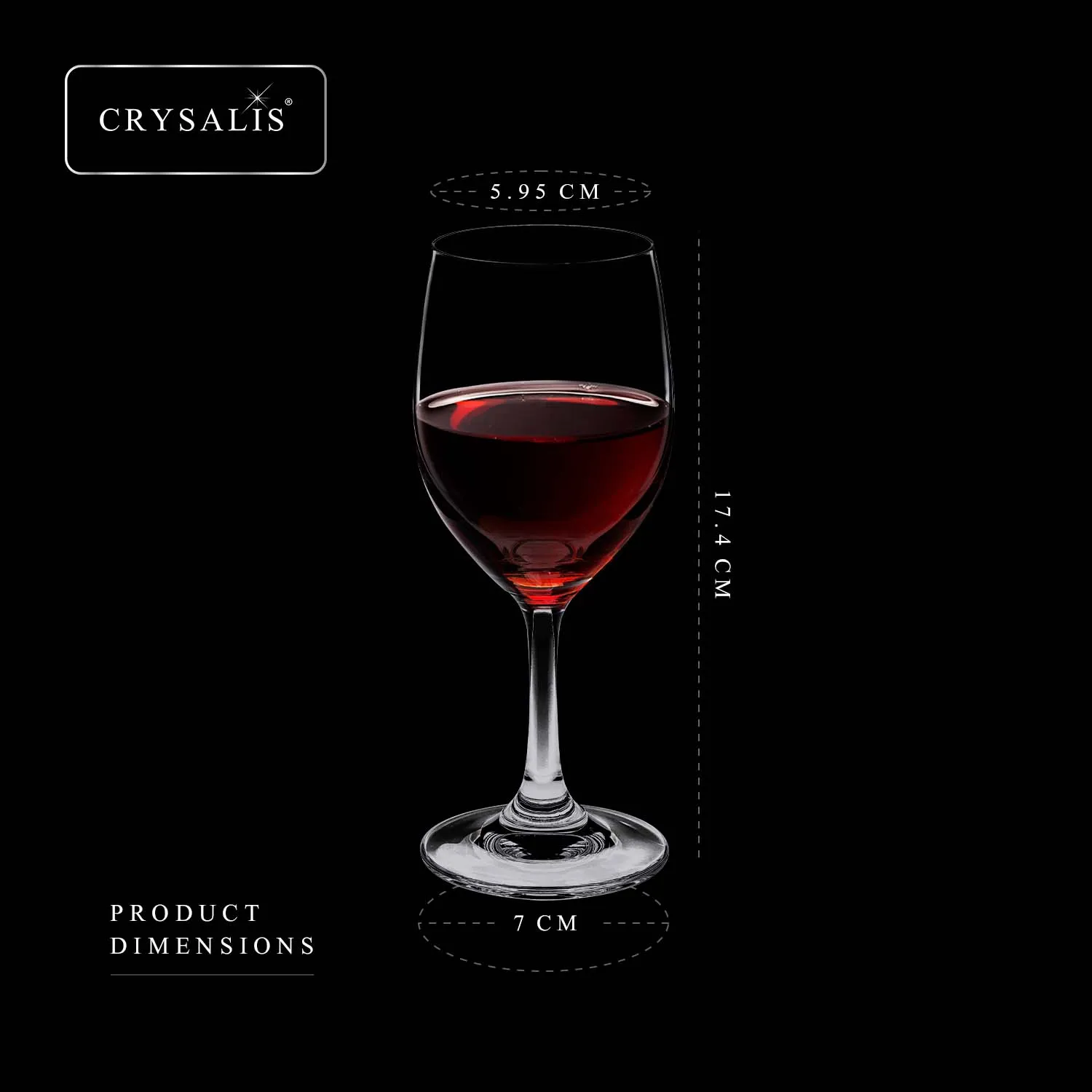 CRYSALIS Premium Crystal Stemware Red Wine Glass [Set of 2] Cocktail Glass 250ml