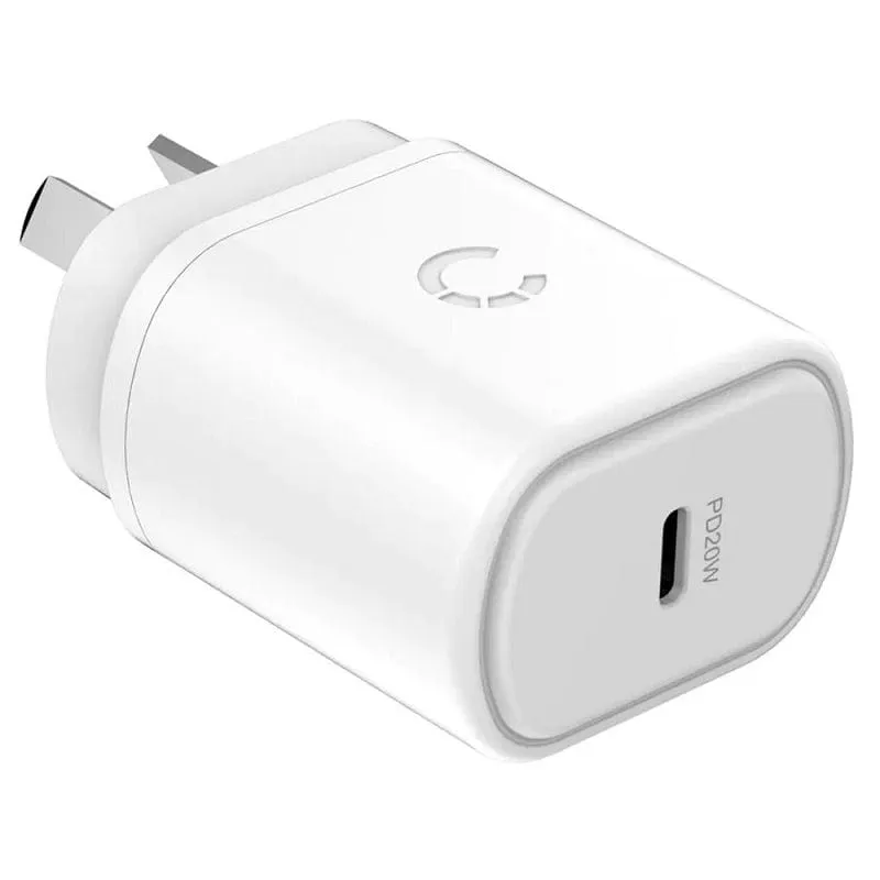 Cygnett PowerPlus 20W USB-C PD Wall Charger - White