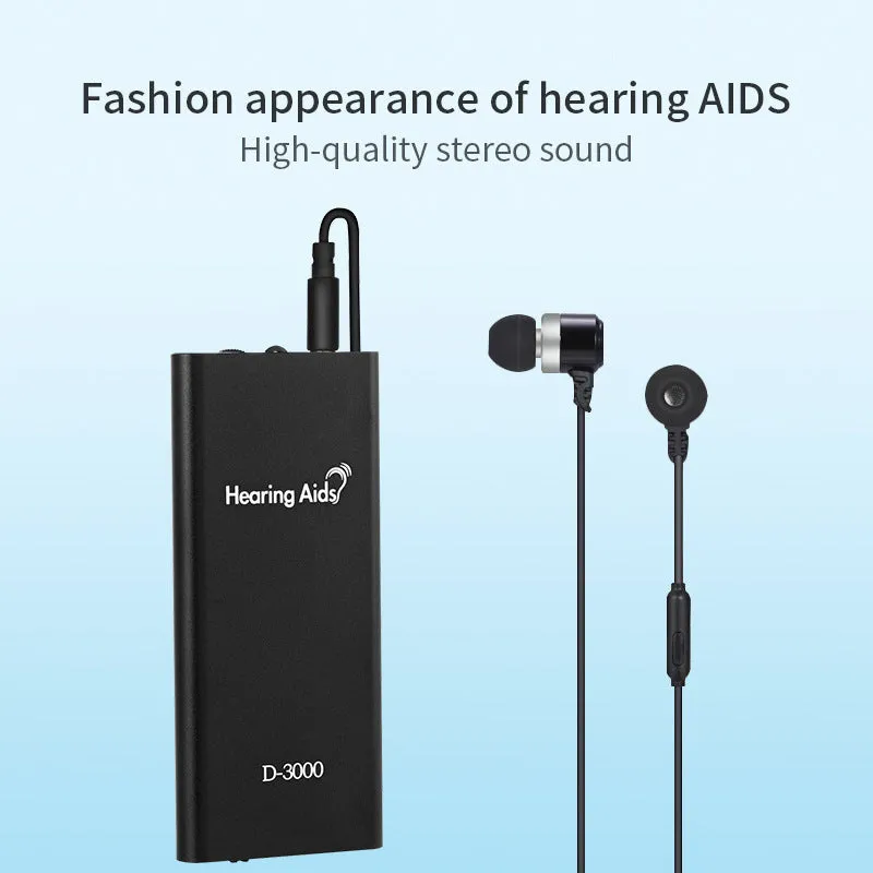 D3000 Portable Sound Amplifier with Dual Speakers and Electronic Earphone Set