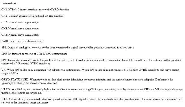 DasMikro DSK-141 SANWA V2 4CH GRYO RECEIVER (1.5mm JST)