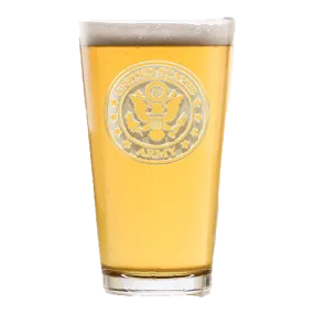 Deep Carved Army Pint Glass