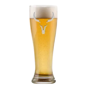 Deep Carved Longhorn Pilsner Beer Glass Wholesale