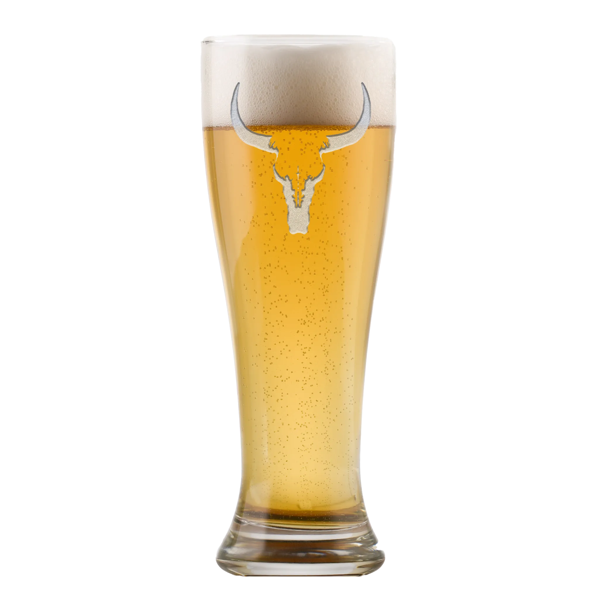 Deep Carved Longhorn Pilsner Beer Glass Wholesale