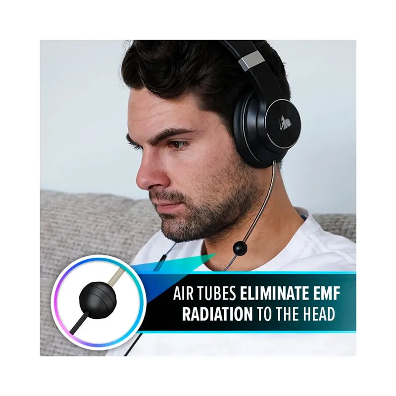 DefenderShield EMF Radiation-Free Air Tube Over-Ear Headphones