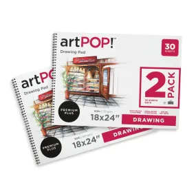 Drawing Pads - 18" x 24", Pkg of 2