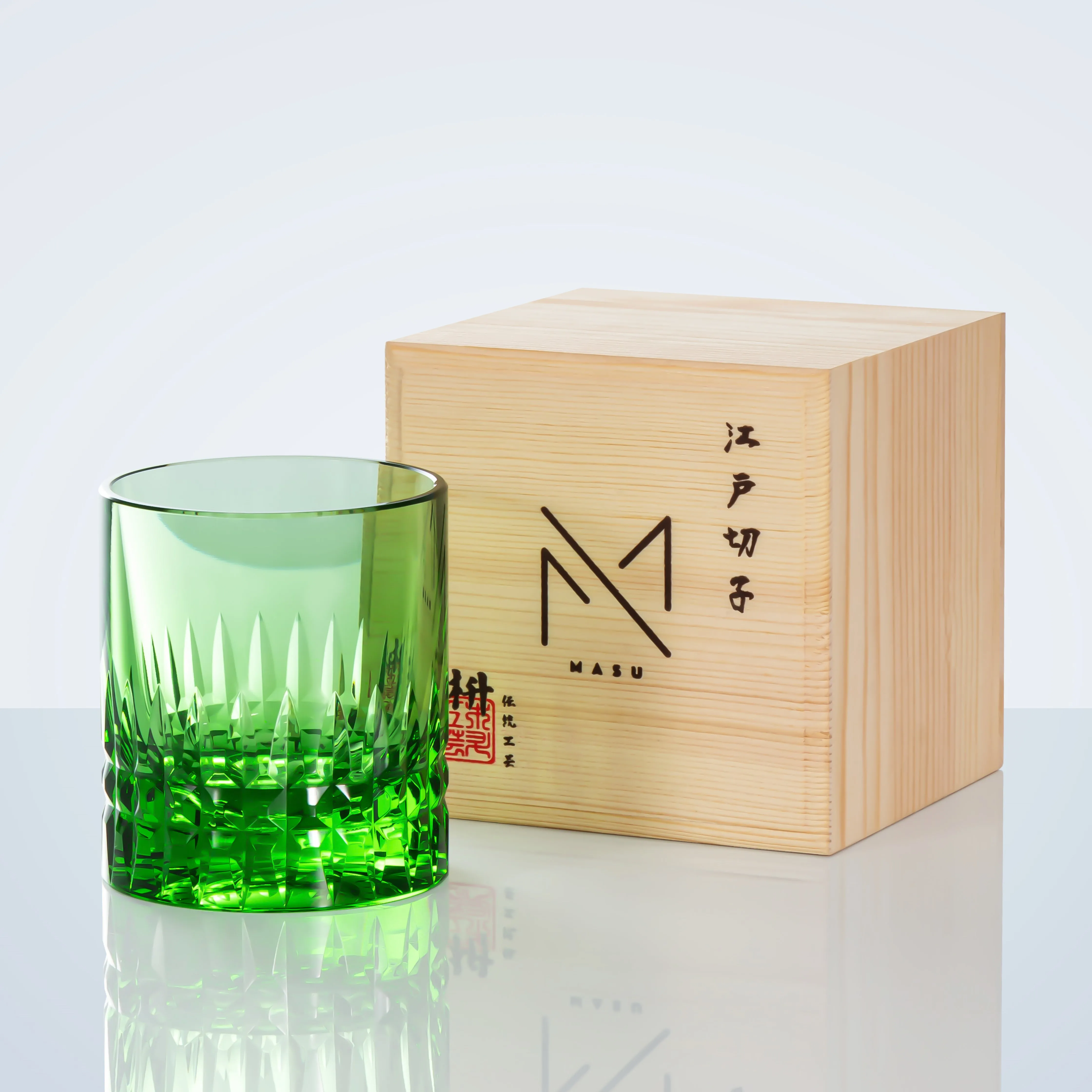 Edo Kiriko Crystal Royale Whisky Glass With Wooden Box