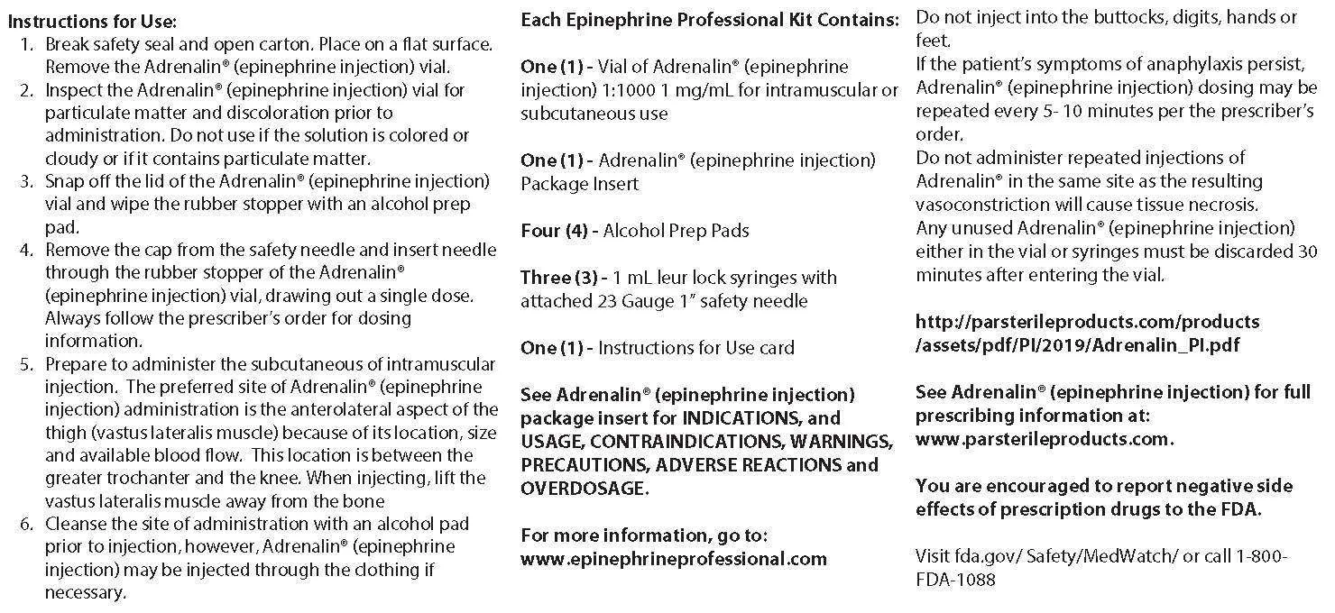 Epinephrine for Injection 1 mg/mL (1:1000) Professional Convenience Kit (Rx)