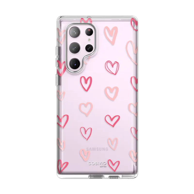 Galaxy S23 Ultra Cosmo Case -Pink Hearts