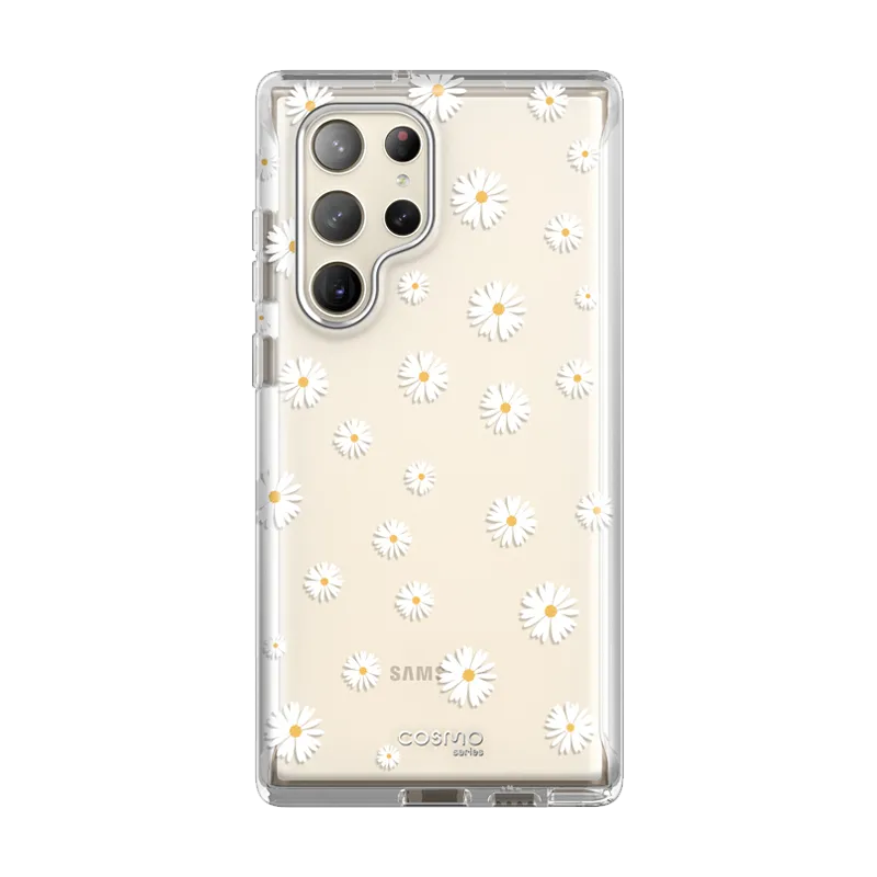 Galaxy S23 Ultra Cosmo Case -White Daisy