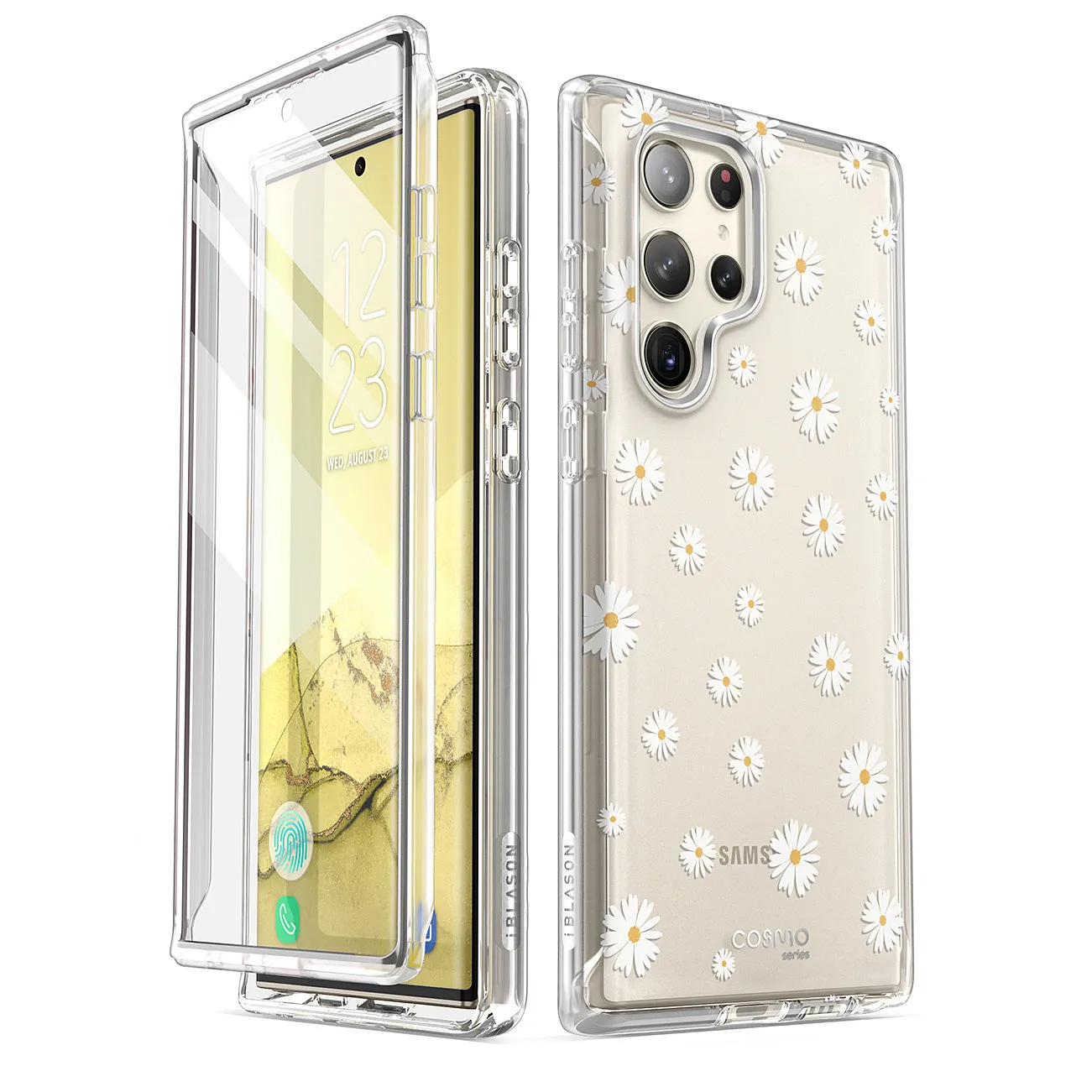 Galaxy S23 Ultra Cosmo Case -White Daisy