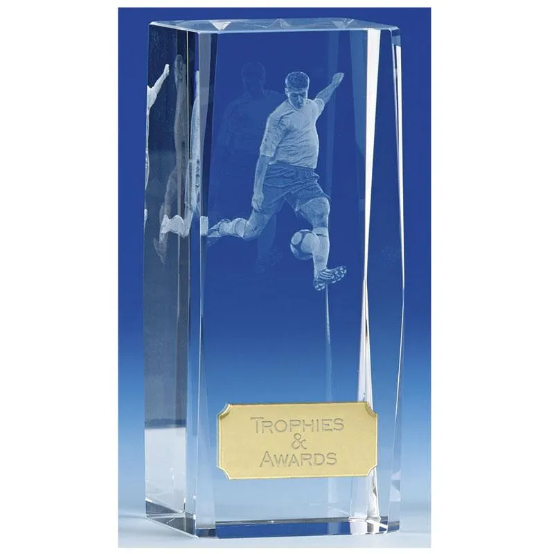 KK117 - Clarity Football Crystal Glass Award (11.5cm)