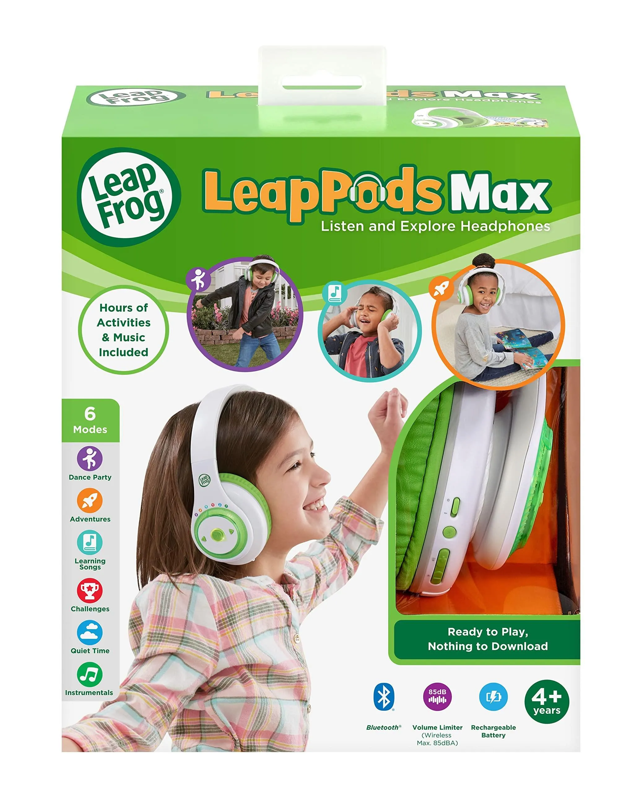 LeapFrog LeapPods Max | Immersive Wireless Over-Ear Headphones for Kids | Suitable for Boys & Girls 4, 5, 6, 7, 8 Years