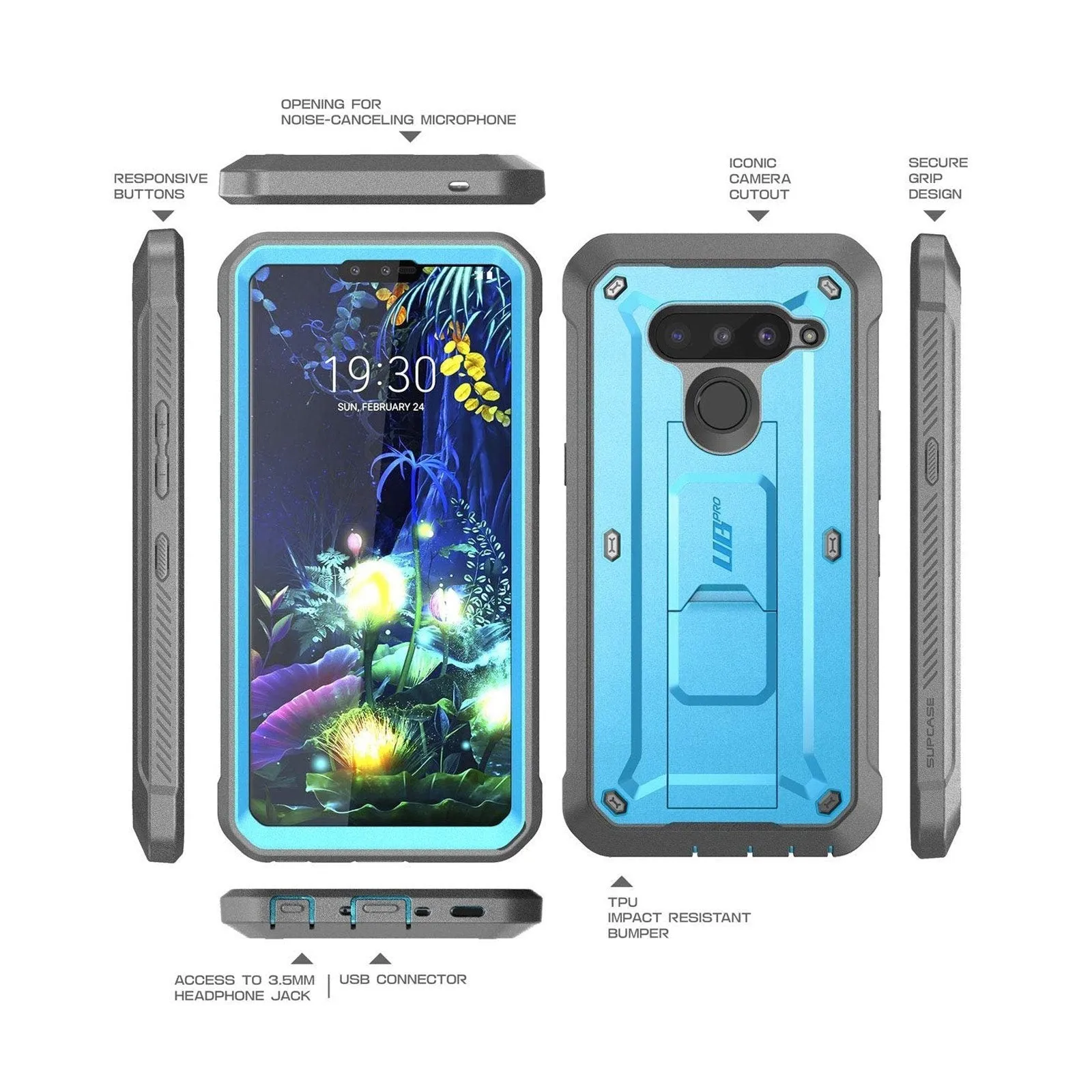 LG V50 ThinQ Unicorn Beetle Pro Full-Body Holster Case-Blue