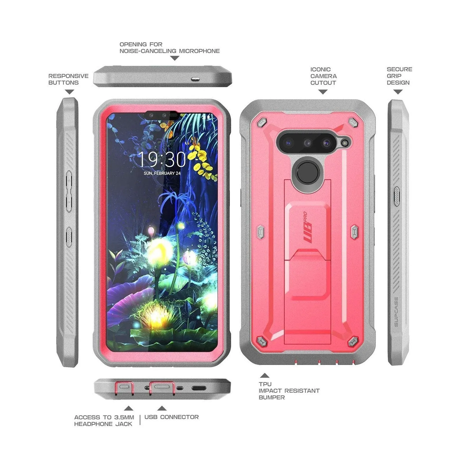 LG V50 ThinQ Unicorn Beetle Pro Full-Body Holster Case-Pink