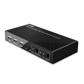 Lindy - Kvm / Audio / Usb Switch - Hdmi 4K60, Usb 2.0 - 2 Ports