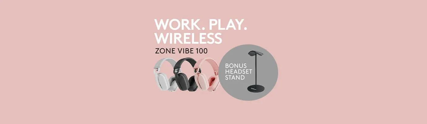 Logitech Zone Vibe 100 Bluetooth Headset (Rose)