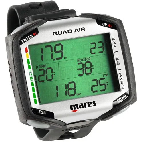 Mares Quad Air Scuba Diving Wrist Computer w/ LED Tank Module