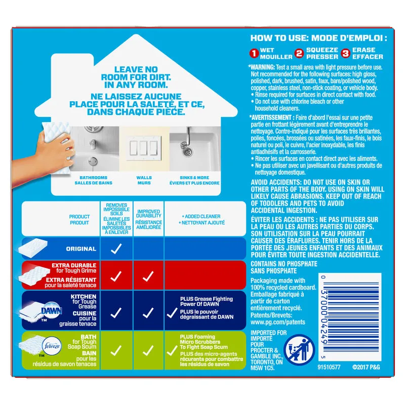 Mr. Clean Xtra power Heavy Duty Magic Eraser For Multi-Purpose 4.6 in. L 2 pk