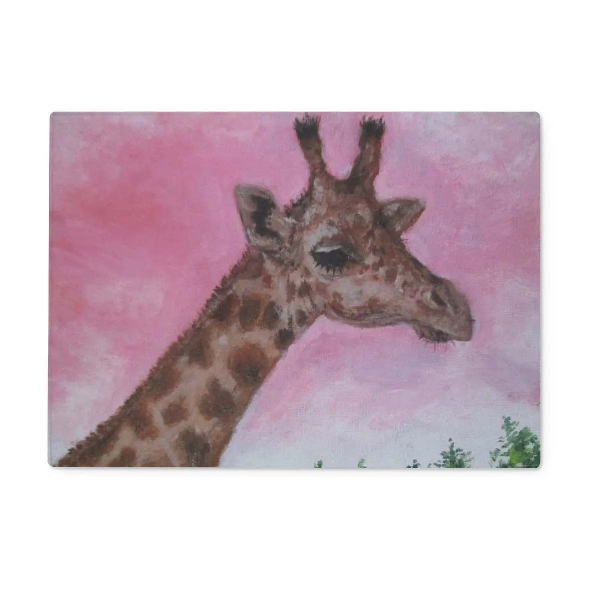 Mr. Giraffe ~ Glass Chopping Board