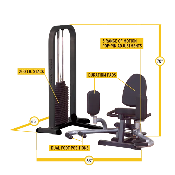 New 2024 Body-Solid Inner-Outer Thigh Machine with Weight Stack