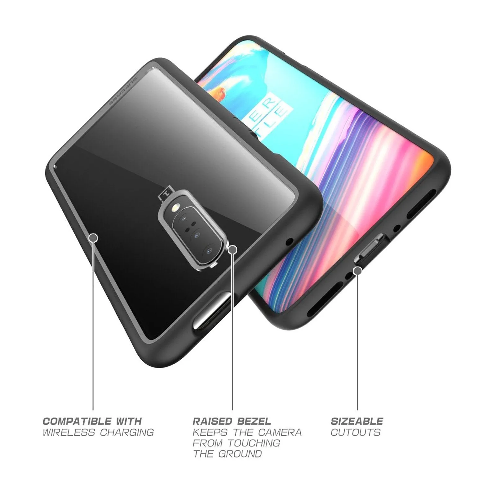 OnePlus 7 Pro Unicorn Beetle Style Slim Clear Case-Black