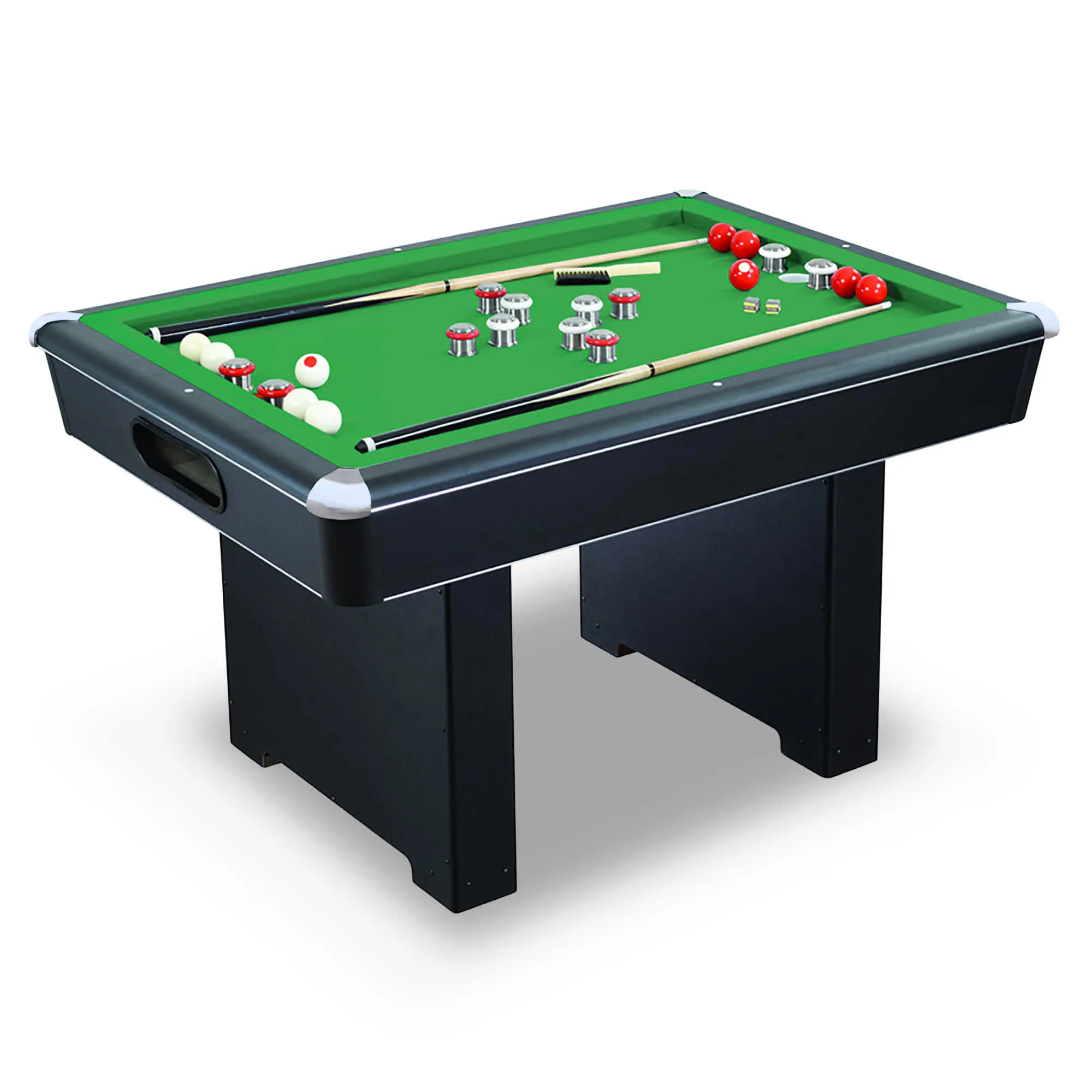 Renegade 54-in Bumper Pool Table - Slate - Black with Green Felt