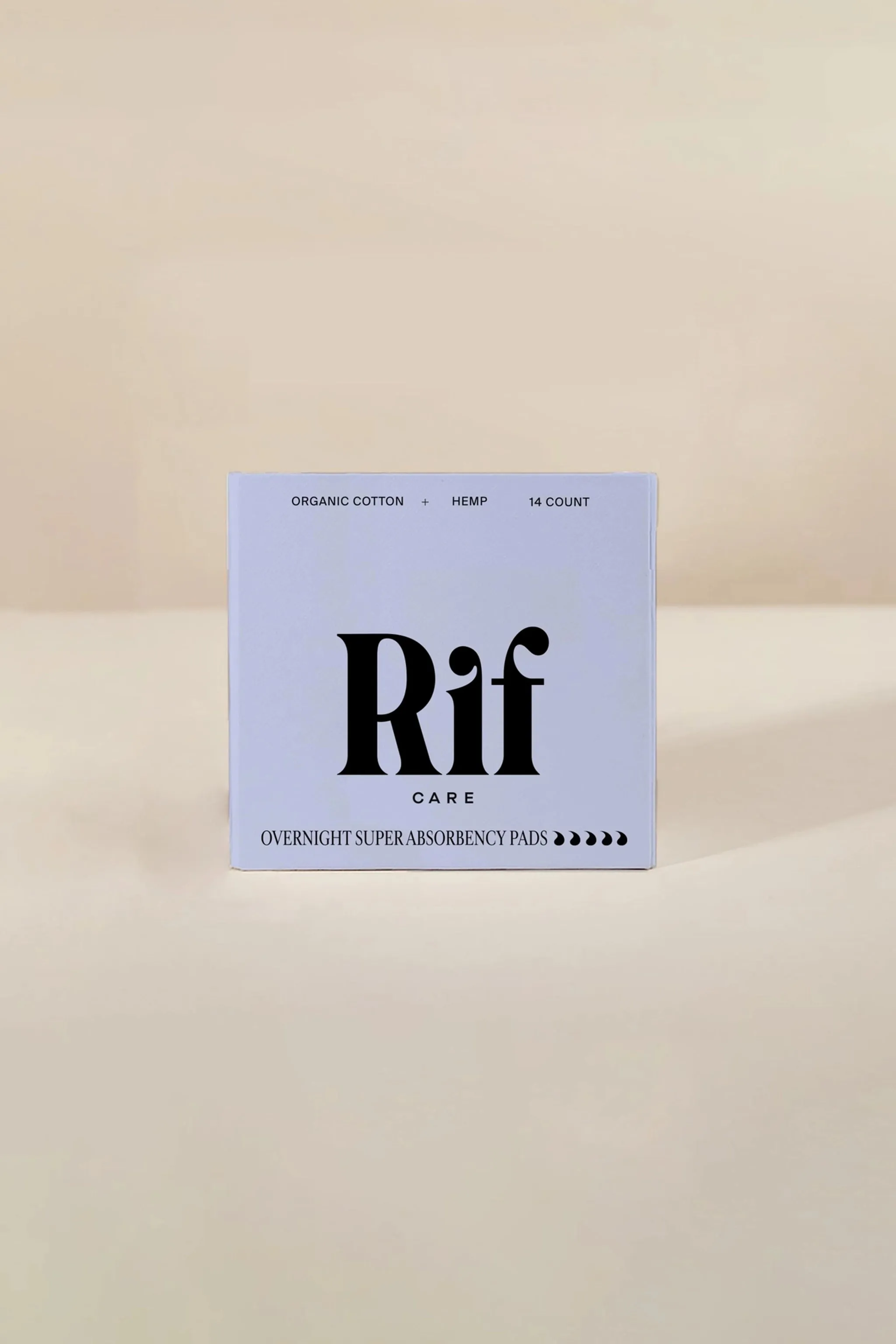 Rif Care Overnight Hemp/Organic Cotton Biodegradable Pads (14 per box)