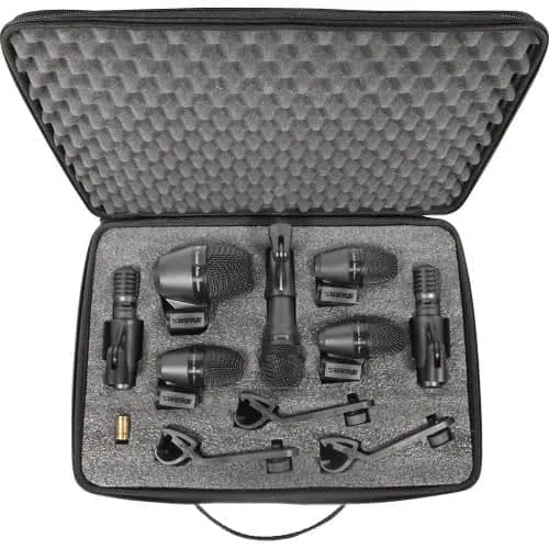 Shure PGA 7pce Drum Mic Kit 1x PGA52, 3x PGA56, 1x PGA57, 2x PGA81, Cables & Carry Case