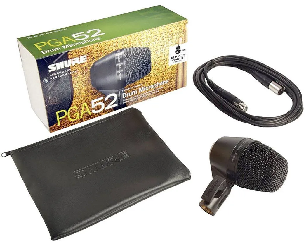 Shure PGA52 Dynamic Kick Drum Microphone w/ XLR Cable