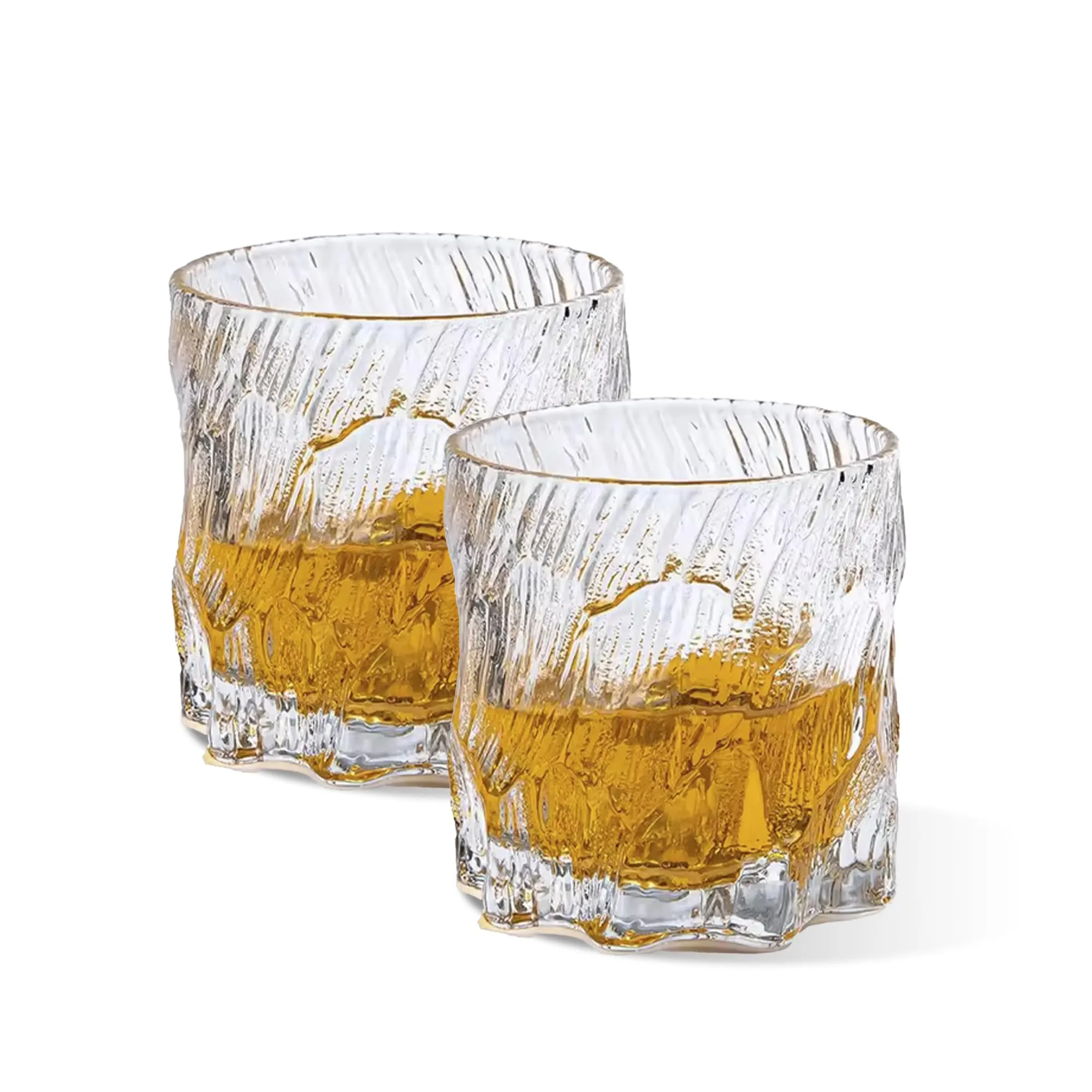 UMAI Whiskey Glasses Set of 2 (250ml Each) | Lead Free Neat Whiskey Glass | Heavy Bottom Drinking Glass | Crystal Glass for Bar Home | Glass for Drinks | Cocktail Glasses | Highball Glass