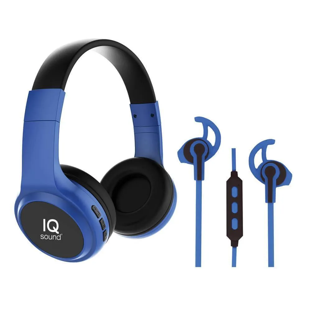 Wireless Bluetooth Headphones & Earphones Combo Kit